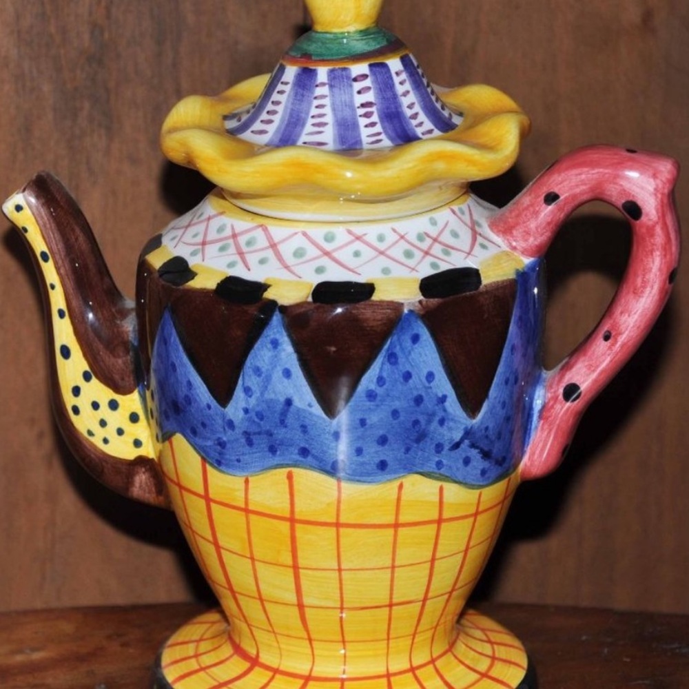 Vintage Bella Casa by Ganz Multicolor Ceramic Teapot - Picture 2 of 2